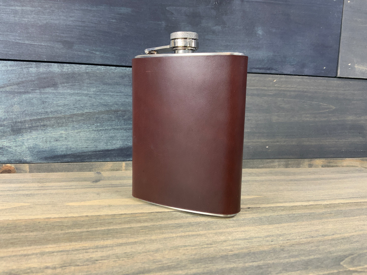 Stainless Steel leather wrapped 8oz flask