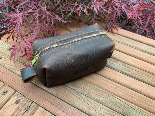 Leather Dopp/Shower Kit