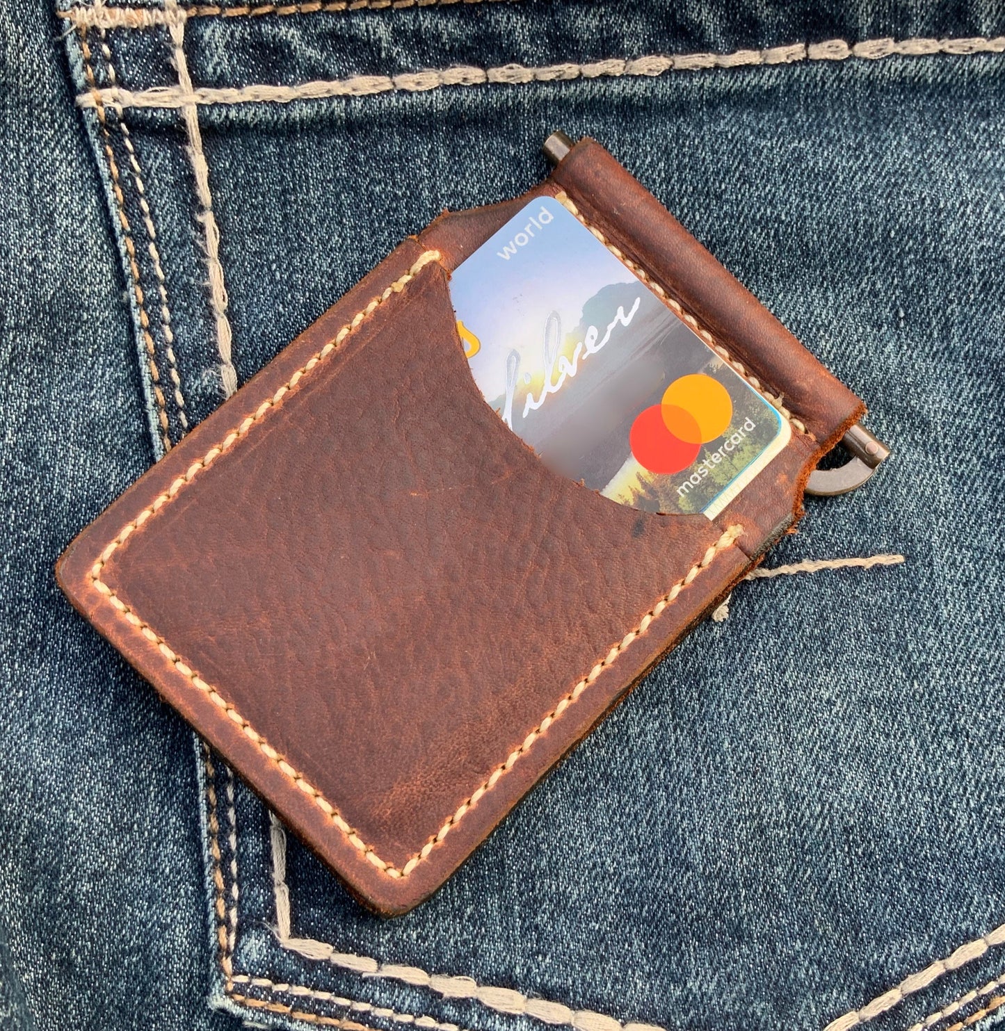 Minimalist Leather Front Pocket Wallet with Money Clip